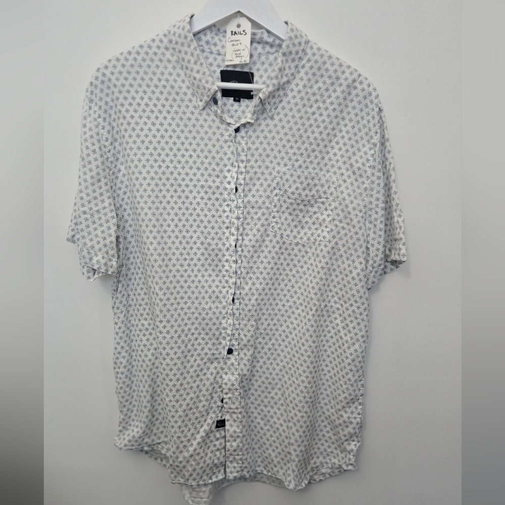 Rails White and Blue Patterned "Carson" Shirt